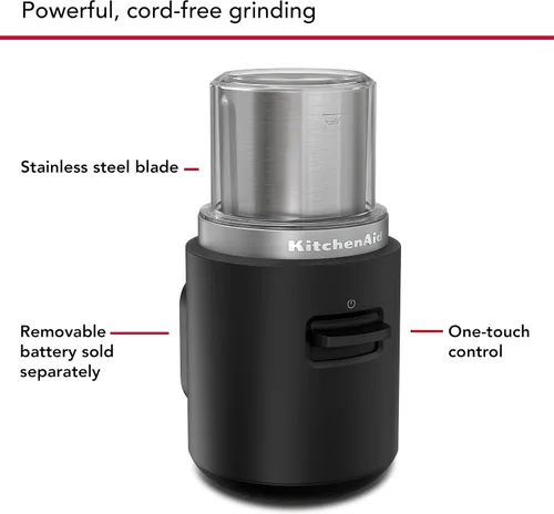 Vista 3 de Molinillo de hojas inalámbrico KitchenAid Go™ - la batería se vende por separado, KBGR100, Negro Mate