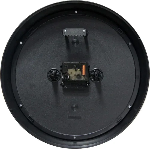 Vista 4 de Infinity Instruments Lux - Reloj de pared negro, retro de 12 pulgadas, moderno reloj de pared, fácil de leer, ideal para sala de estar, oficina