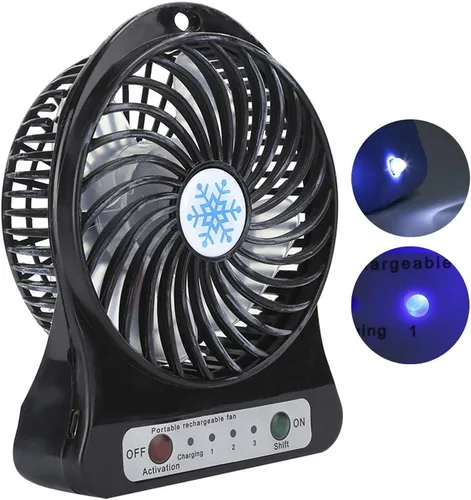 Vista 5 de Fabater Mini ventilador de escritorio recargable USB, ventilador de coche