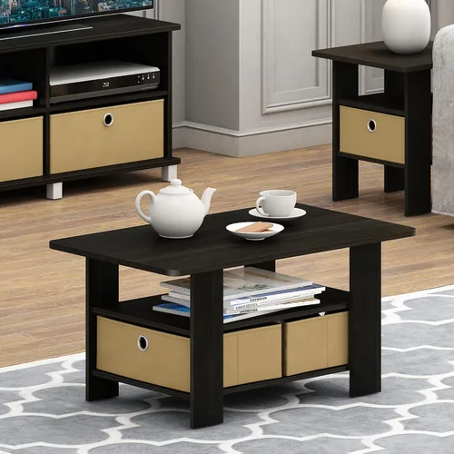 Vista 9 de Furinno 11158DBR/BK - Mesa de centro con almacenaje Espresso/Marrón