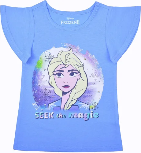 Vista 2 de Disney Frozen - Conjunto de camisetas y leggings Elsa, Anna y Olaf para niñas pequeñas y niños pequeños, color púrpuraazulgris