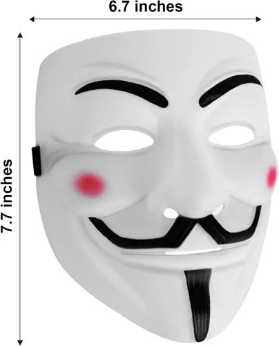 Vista 2 de AndTree Máscara en V para vendetta para Halloween disfraz de cosplay máscara de máscaras bar fiesta máscara unisex