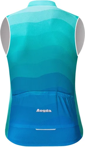 Vista 2 de Aogda Chaleco de ciclismo para hombre, camisetas de ciclismo en equipo, camisetas sin mangas, ropa