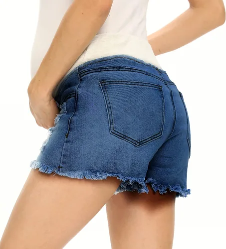 Vista 3 de V VOCNI Pantalones cortos de mezclilla para mujer