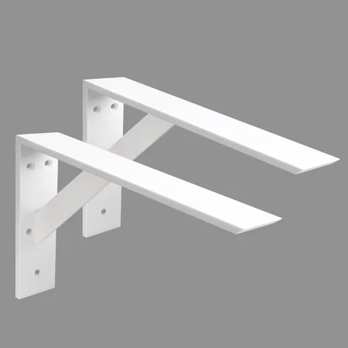 Vista 12 de Soportes de estante resistentes, paquete de 2 soportes de estante de 12 x 10 x 2.5 pulgadas, acero negro de 3/8 pulgadas de grosor, soporte en L