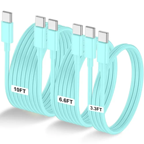 Vista 37 de LOFPYE Paquete de 3 cables USB C a USB C de 1 pie y 60 W, cable de carga rápida tipo C para iPhone Air 17 16e 16 15 Pro Plus Pro Max, para Galaxy