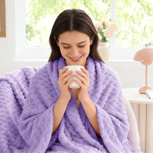 Vista 215 de BEDELITE Manta de forro polar para sofá y cama, manta decorativa de jacquard 3D de almendra, súper suave y acogedora, manta mullida cálida adecuada