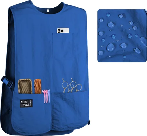 Vista 15 de Delantal impermeable unisex de trabajo con 4 bolsillos, delantal tipo faja, ultraligero, para chef y camarero, overol de trabajo