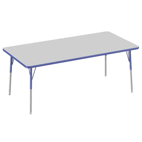 Vista 74 de FDP - Mesa rectangular para actividades escolares y de oficina (24 x 36 pulgadas), patas estándar con deslizadores giratorios, altura ajustable