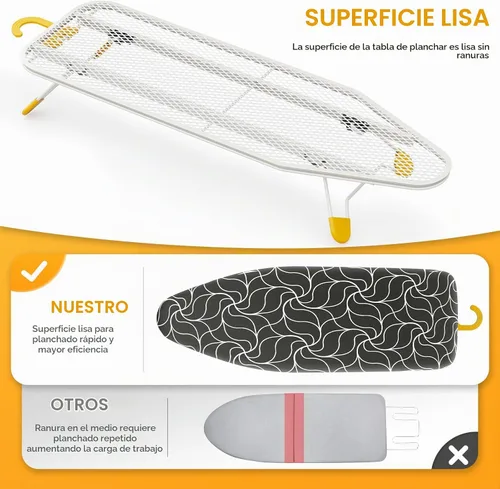 Vista 2 de Tabla de planchar pequeña de 12 x 38 pulgadas, tabla de planchar pequeña con base de metal de malla, mini tablas de planchar de mesa que ahorran