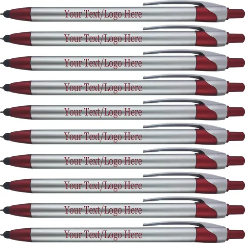 Vista 8 de Paquete de 300 bolígrafos personalizados con logotipo o texto, para marketing, fiestas y eventos, lápiz capacitivo 2-1 + bolígrafo compatible