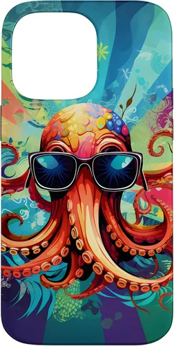 Vista 21 de iPhone 11 Pro That's One Cool Pultopus Pulpo colorido con funda para gafas de sol