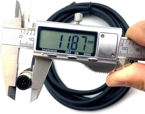 Vista 3 de M12 Cable conector macho de 12 pines, un código de cable de moldeo recto Sensor de aviación masculino Cable eléctrico de PVC Cable moldeado
