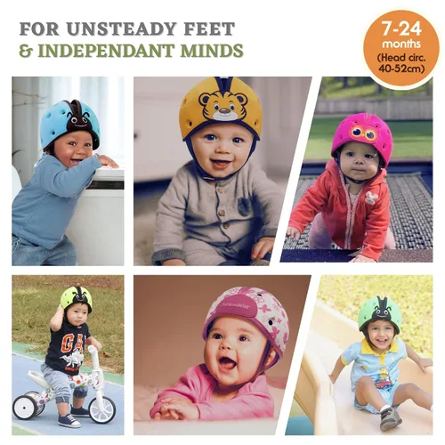 Vista 8 de Casco protector de cabeza de bebé suave para gatear y caminar de 7 a 24 meses - Casco de seguridad infantil ultraligero y transpirable que crece