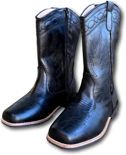 Vista 3 de GadwallAR Botas vaqueras occidentales para niña, color rosa, con cremallera de cuero, botas vaqueras (niños pequeños y jóvenes)