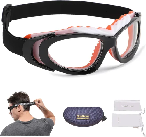 Vista 13 de SooGree Anteojos deportivos para hombres y mujeres, para baloncesto, fútbol, deportes, antiniebla, choque, colisión, gafas de uso