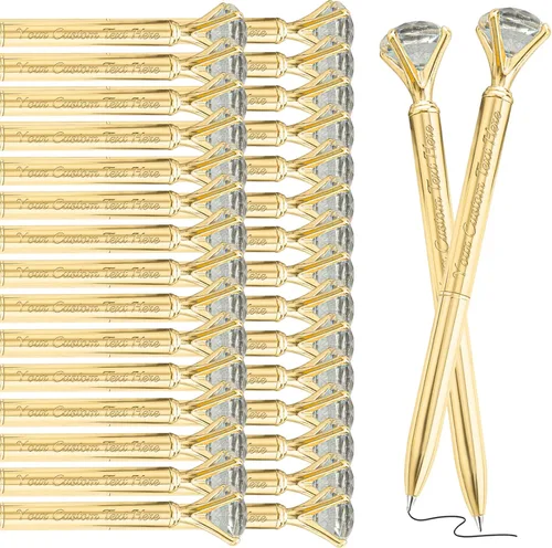 Vista 70 de Bolígrafos de diamante con cristal personalizado con nombre grabado a granel, bolígrafos de metal personalizados, bolígrafos de tinta negra, regalo