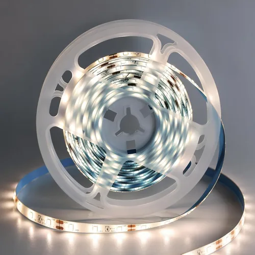 Vista 22 de Resistente al agua IP65, tira de luz LED flexible impermeable de 12 V, tiras de luz LED cortables de 16.4 pies, 300 unidades de cadena de Blanco