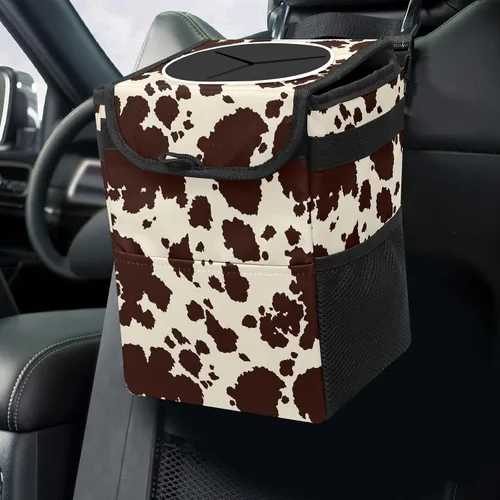 Vista 8 de Bote de basura plegable reutilizable e impermeable con tapa, cubo de basura automotriz, organizador interior del automóvil 2022011263