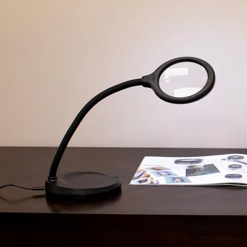 Vista 6 de DeskBrite 300, lupa asférica de 2X Power Lupa de escritorio COB LED Lit - Hobbyist, manualidades, lectura - baja visión (LM-30)