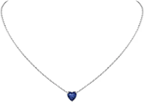 Vista 15 de Suplight 925 Sterling Silver Heart/Round Birthstone Necklaces for Women 01. Enero (Garnet)