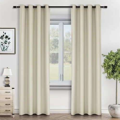 Vista 10 de Macochico Grommet Curtains 63 Inches Length Thermal Insulated Window Treatment Panels Grommet Curtains for Sliding Glass Door, Bedroom, or Patio