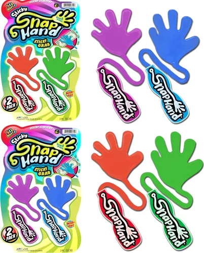 Vista 9 de JA-RU Juguete antiestrés súper elástico para manos adhesivas (1 paquete, 2 manos adhesivas) para niños y adultos. Bolsa de regalos de fiesta a