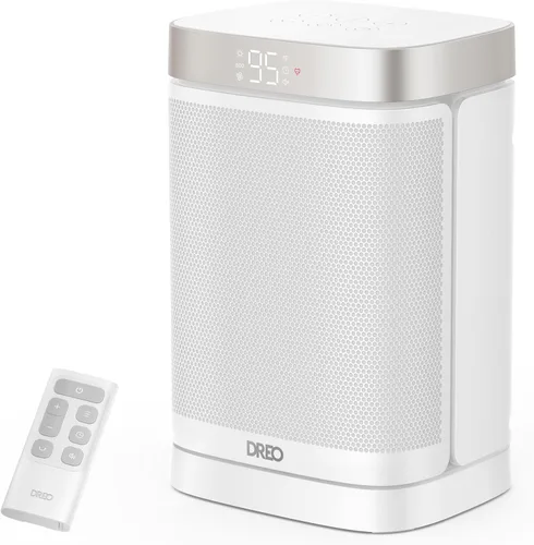 Vista 9 de DREO Calentador de espacio, calentadores eléctricos portátiles de 1500 W para uso en interiores, calentador de cerámica PTC para oficina con control