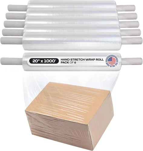Vista 9 de IDL Packaging Rollo de envoltura elástica resistente a mano de calibre 115 de 18 pulgadas x 1000 pies (paquete de 1 rollo), película elástica