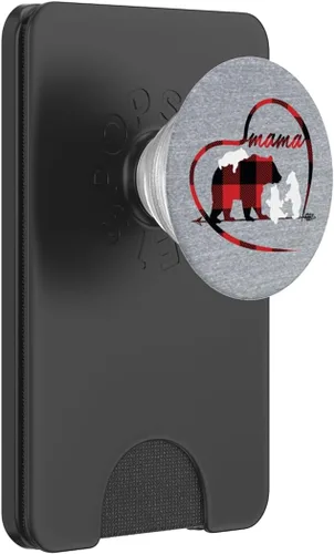 Vista 7 de Mama Bear Pop Socket 3 Cubs Plaid Madre Día Regalo PopSockets Grip and Stand for Phones and Tablets