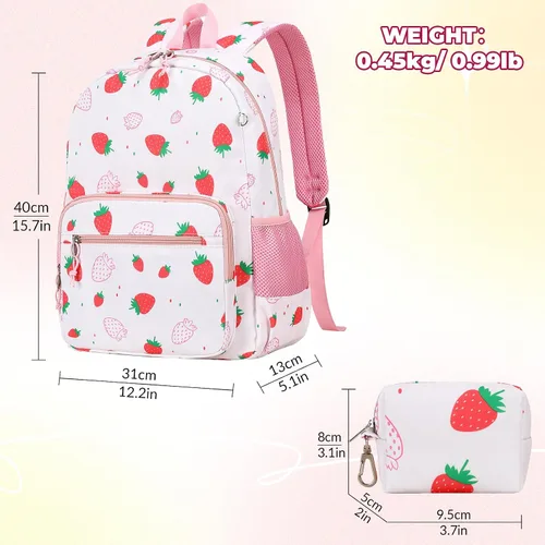 Vista 25 de Mygreen - Mochila escolar con bonitos diseños para niños y niñas, 11.5 x 15.7 x 5.1 pulgadas
