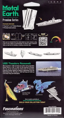 Vista 6 de Fascinations ICONX Kit para modelo de metal 3D de Portaaviones USS Roosevelt CVN-71