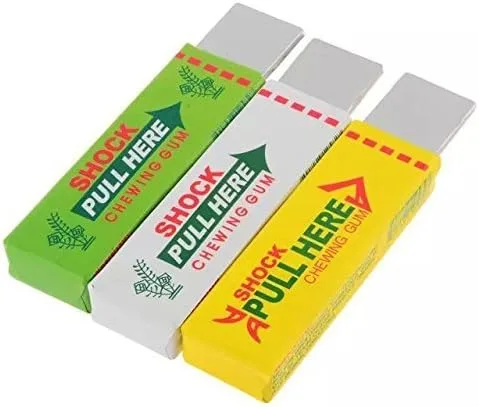 Vista 3 de ¿Fórmula? Chicle de choque eléctrico, broma práctica, broma divertida, juguete de broma (juego de 3 piezas)