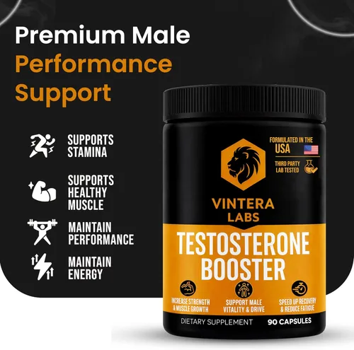 Vista 2 de Potenciador de testosterona para hombres, alta potencia, Tongkat Ali, Maca, Turkesterona, suplemento de testosterona para hombres (90 cápsulas)