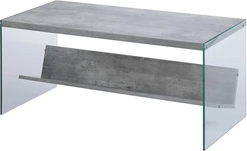Vista 13 de Convenience Concepts SoHo - Mesa auxiliar, gris desgastado/vidrio Gris(Weathered Gray)