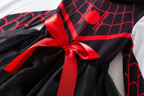 Vista 5 de Disfraz de tutú para niñas, vestido de Spider-Man Spider-Gwen, vestidos de cosplay para niñas