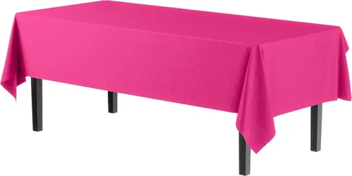 Vista 2 de Party Solids Mantel rectangular de plástico, 54 x 108 pulgadas, paquete de 24