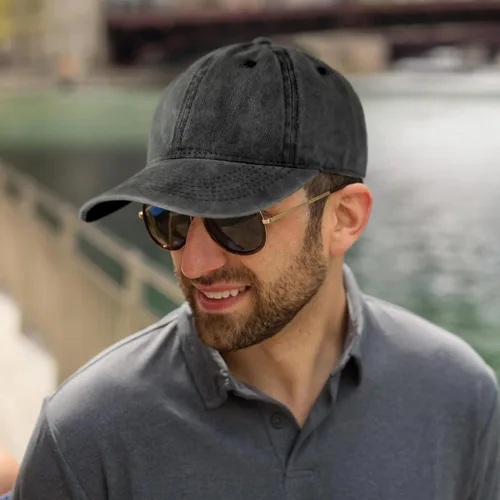 Vista 3 de Gorra de béisbol para hombre y mujer, de algodón liso, ajustable, de sarga lavada, de perfil bajo, A1008 de Edoneery