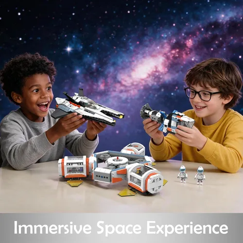 Vista 5 de Juego de construcción de estación espacial modular con 2 minifiguras de Ll005