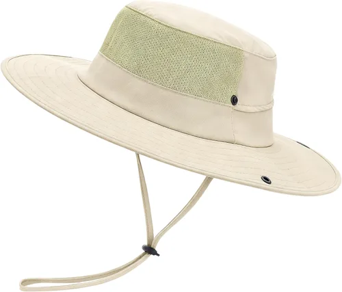 Vista 12 de Cooling Sun Bucket Hat, UPF 50+ Wide Brim Boonie Hat with Ponytail Hole 01 Gris claro