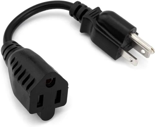 Vista 2 de Sewell Cable de extensión de alimentación de 6 pulgadas, paquete de 5, ahorrador de salida, 18 AWG