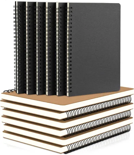 Vista 12 de EUSOAR Cuaderno con rayas en espiral, tamaño A5, paquete de 3 unidades, 5.5 x 8.3 pulgadas, 120 páginas, cuadernos de escritura de viaje, cuaderno