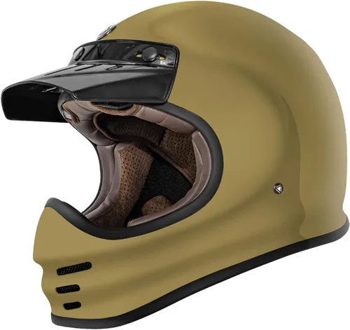 Vista 14 de TORC T3/Baja - Casco de motocicleta de fibra de vidrio retro clásico de cara completa con aprobación DOT y ECE Lealtad blanca brillante