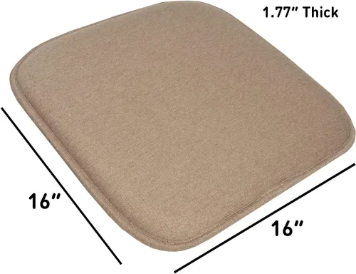 Vista 4 de Sweet Home Collection Cojines de espuma viscoelástica para silla, goma antideslizante y diseño de panal de abejas y esquinas redondeadas de 16 x 16