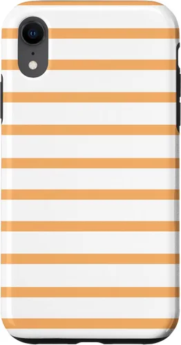 Vista 9 de iPhone 12 mini minimalista patrón de rayas en naranja claro moderno caso