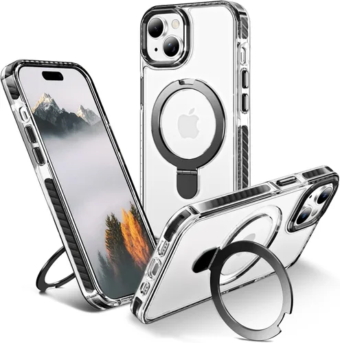 Vista 105 de UMIONE - Funda con diseño de anillo magnético giratorio de 360° para iPhone 11, soporte de bucle invisible integrado, compatible con Magsafe, funda