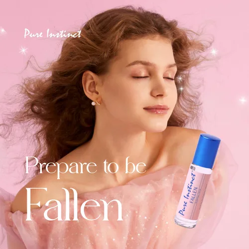 Vista 2 de Pure Instinct FALLEN Roll-On The Original - Perfume de aceite corporal con infusión de feromonas EDP, para ella, listo para la TSA, 0.34 onzas