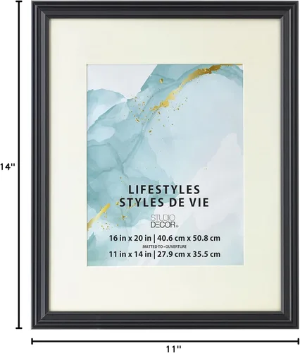 Vista 5 de Marco grande negro con paspartú, Lifestyles™ de Studio Décor®