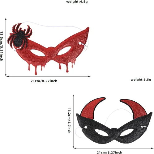 Vista 7 de Halloween Glitter Masquerade Eye Mask (5PCS)