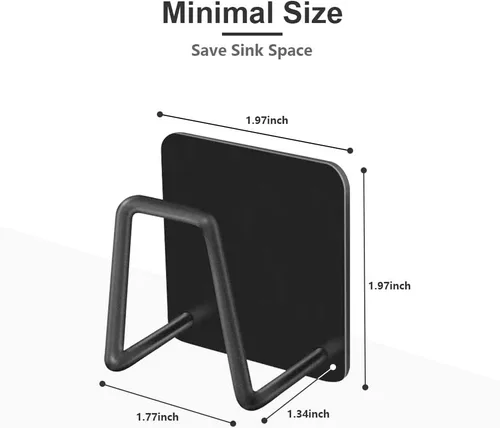 Vista 5 de ESINAM 2 piezas de soportes para esponjas para fregadero de cocina, soporte para esponja pequeño con adhesivo fuerte, organizador de fregadero